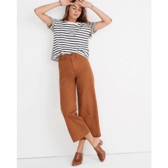 Madewell Pants - MADEWELL Emmett wide leg crop pant rust 26